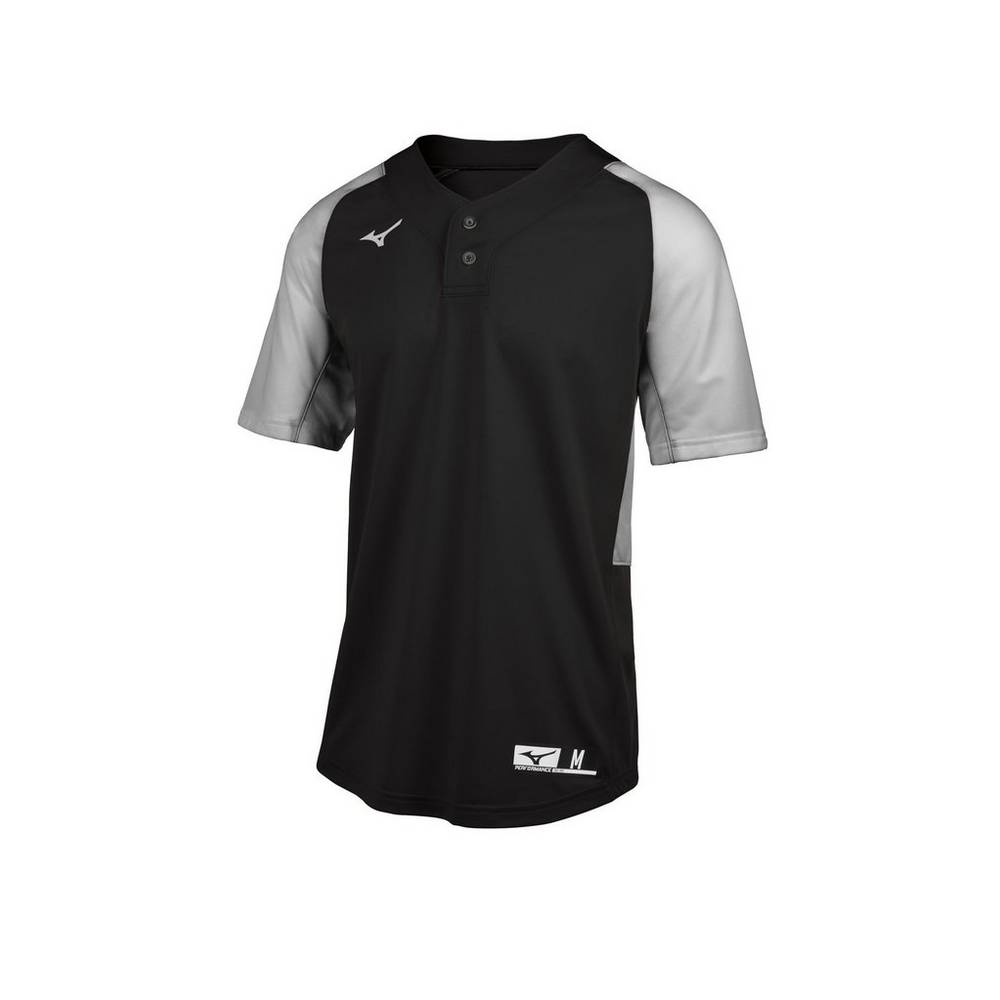 Camisas Mizuno Baseball Aerolite 2-Button - Homem - Pretas/Cinzentas - JAKUW0725